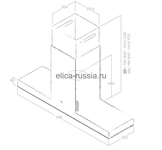 ELICA Вытяжка островная HAIKU ISLAND BL/A/120