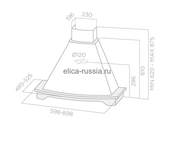 ELICA Вытяжка настенная CORALINE WH/A/90 T.GREZZO