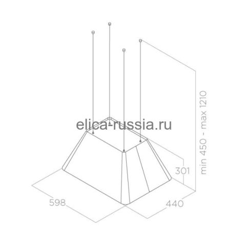 ELICA Вытяжка островная  IKONA LIGHT WH/F/60