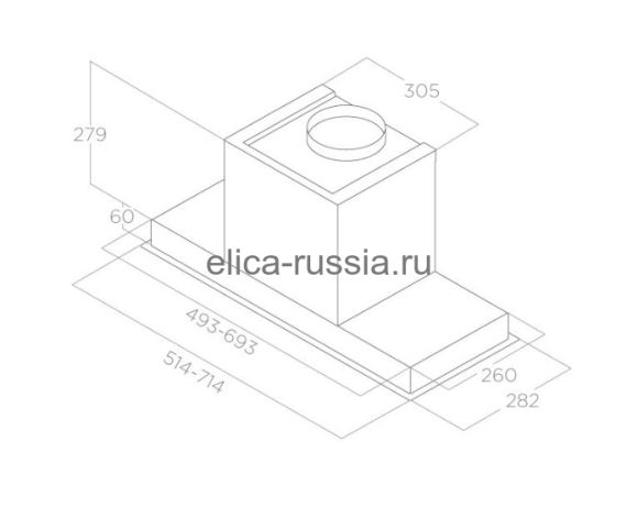 ELICA Вытяжка встраиваемая HIDDEN 2.0 @ BLGL/A/60 УЦЕНКА (УПАКОВКА)