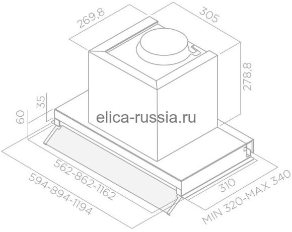 ELICA Вытяжка встраиваемая BOXIN LX/IX/A/120