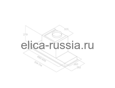 ELICA Вытяжка встраиваемая HIDDEN ADVANCE BL MAT/A/72