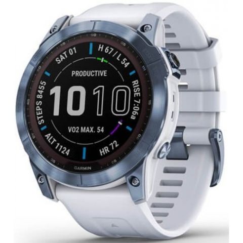 Garmin Fenix 7x Sapphire Solar Mineral Blue DLC Titanium / Whitestone Band (010-02541-15)