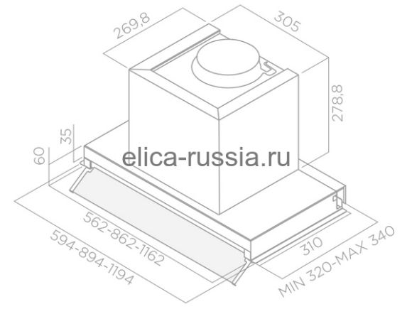 ELICA Вытяжка встраиваемая BOX IN PLUS IXGL/A/120 (PRF0097797A)