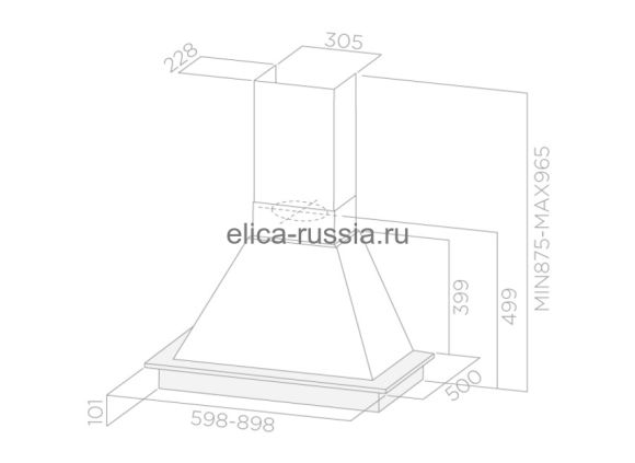 ELICA Вытяжка настенная DAISY WH/A/60 T.GREZZO