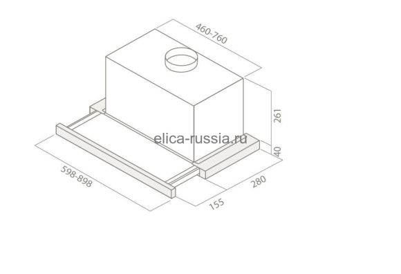 ELICA Вытяжка встраиваемая ELITE 26 IX/A/90 LED