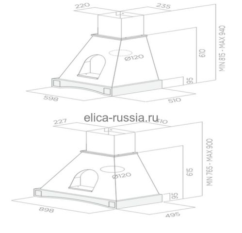 ELICA Вытяжка настенная MENSOLA WH/A/60 T.GREZZO