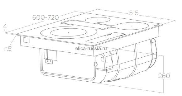 Elica варочная панель с вытяжкой NIKOLATESLA FIT 3Z BL/A/72 + Набор посуды Coocking Set 553