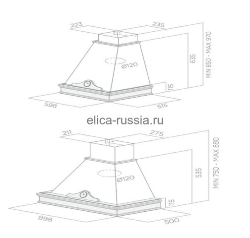 ELICA Вытяжка настенная ORETTA WH/A/60 T.GREZZO