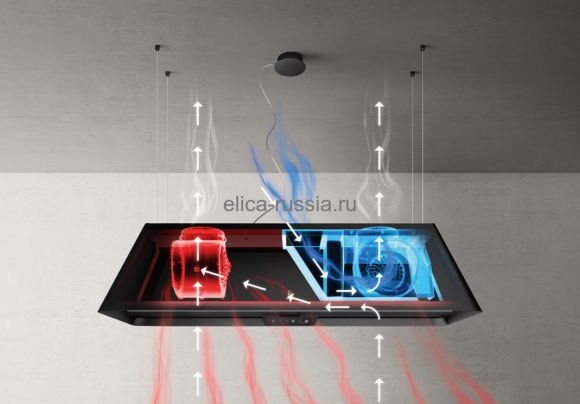 ELICA Вытяжка островная  IKONA MAXXI PURE BL MAT/F/120