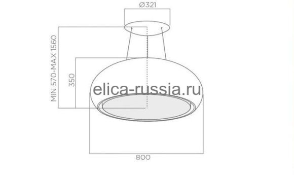 Elica Вытяжка островная SEASHELL WH/F/80