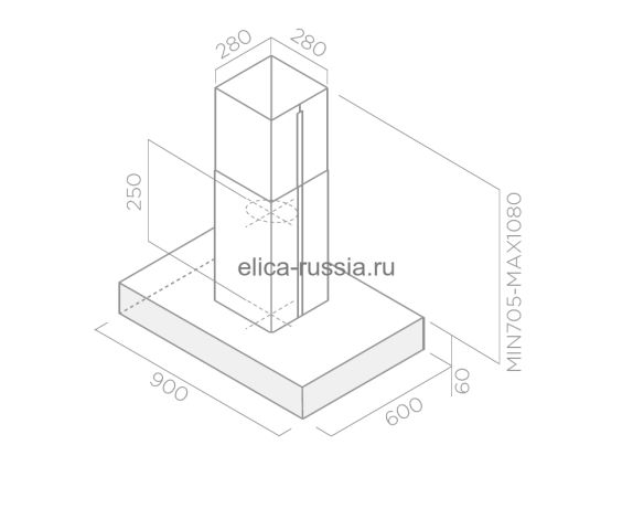 ELICA Вытяжка островная  SPOT PLUS ISLAND IX/A/90 (PRF0097375A)