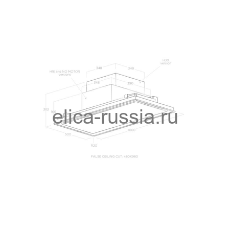 Elica вытяжка ILLUSION H30 WH/A/100