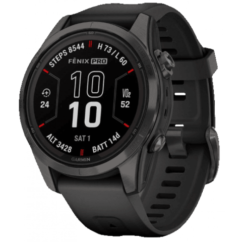 Garmin Fenix 7S Pro Sapphire Solar Carbon Gray DLC Titanium / Black Band (010-02776-11)