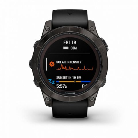 Garmin Fenix 7 Pro Sapphire Solar титановый угольно-серый DLC с черным ремешком (010-02777-11)