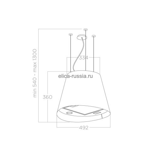 ELICA Вытяжка островная JUNO URBAN ZINC/F/50