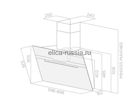 Elica вытяжка MAJESTIC WH/A/60 LED