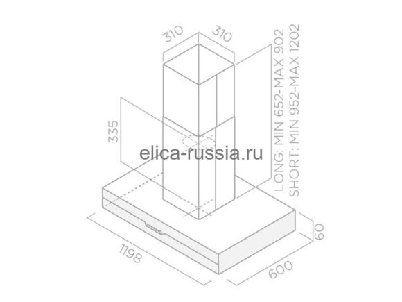 Elica вытяжка METEORITE ISLAND IX/A/120X60