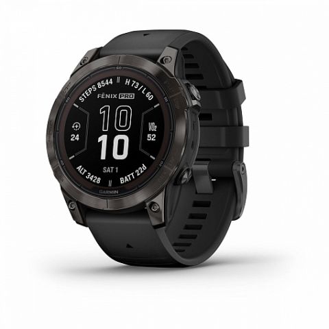 Garmin Fenix 7 Pro Sapphire Solar титановый угольно-серый DLC с черным ремешком (010-02777-11)