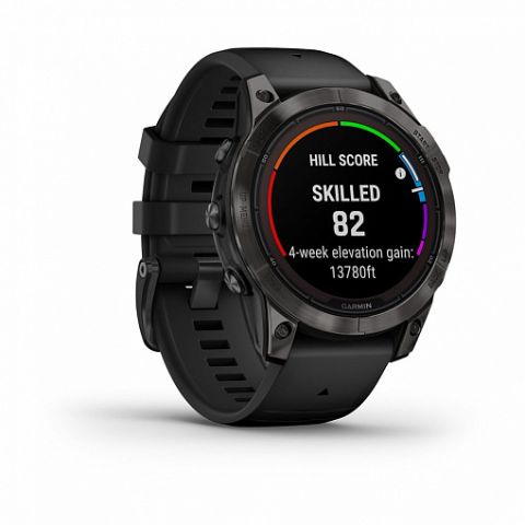 Garmin Fenix 7 Pro Sapphire Solar титановый угольно-серый DLC с черным ремешком (010-02777-11)