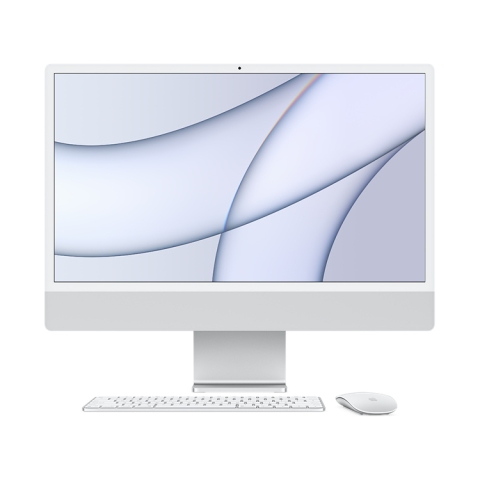 iMac 24" Retina 4,5K, (M1 8C CPU, 8C GPU), 8 ГБ, 512 ГБ SSD, серебристый