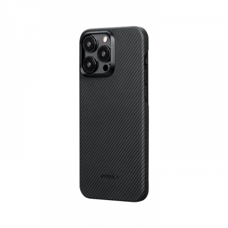 Чехол Pitaka MagEZ Case 4 для iPhone 15 Pro Max (6.7"), черно-серый узкое плетение, кевлар (арамид) 600D KI1501PMA